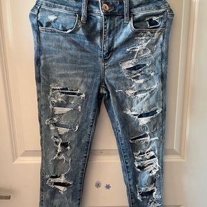 American Eagle jeans size S. Maddie Ziegler white jean jacket size XS.